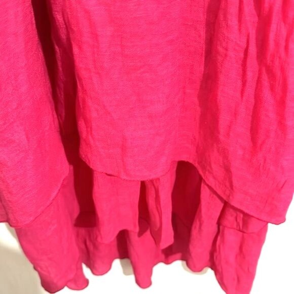 Sleeveless Pink High-Low Maxi Dress With Gold Accent By Mae Gabrielle XL Rayon & - Picture 5 of 10